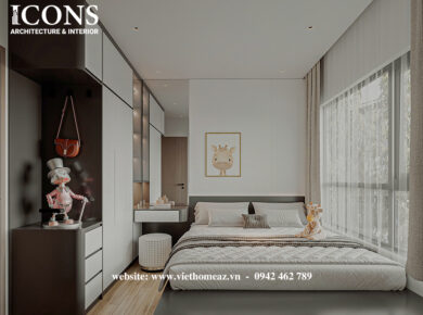 Thiết Kế Nội Thất Phòng Ngủ Chung Cư Vinhome Thủ Đức